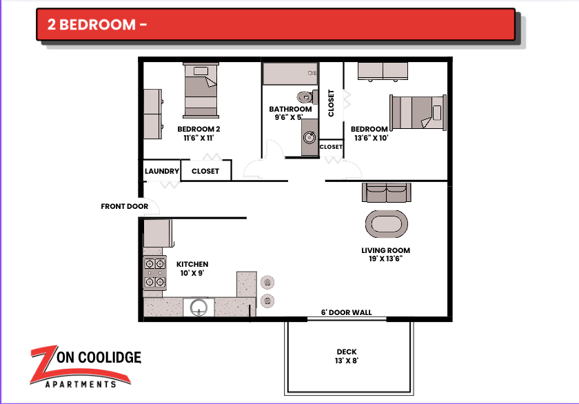 Floor Plan 2D-2BR