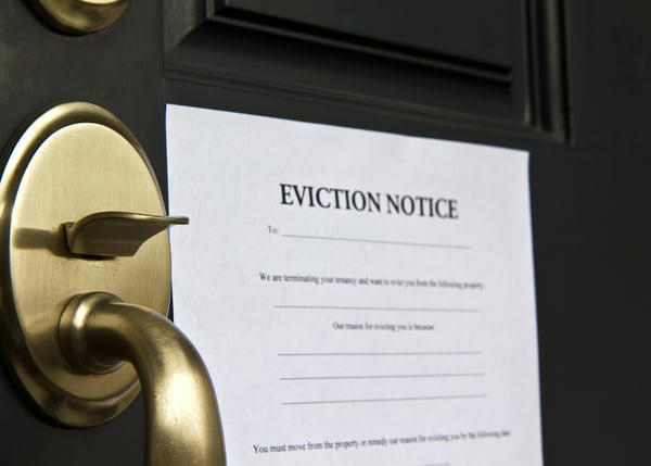 eviction notice posted on tenant's front door