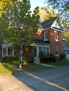 House with trees on yard