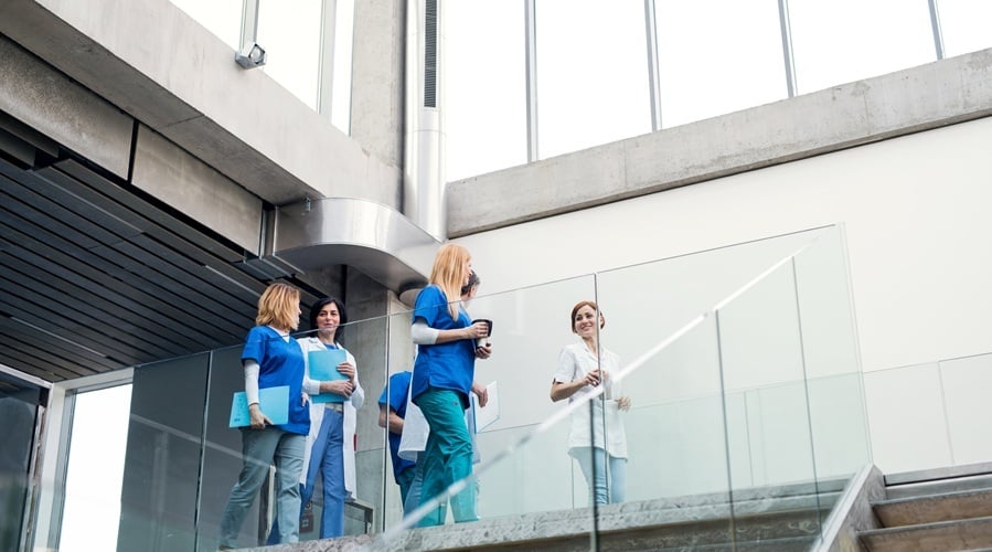 Medical Professionals on Hospital Steps 3