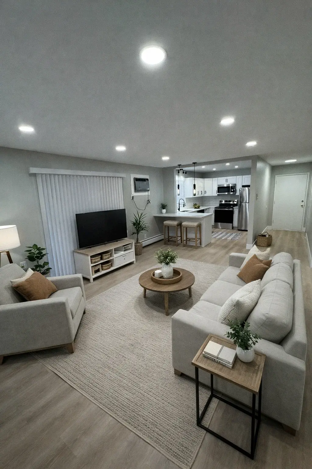 Z on Coolidge living room in Plymouth Mi, modernized and luxurious