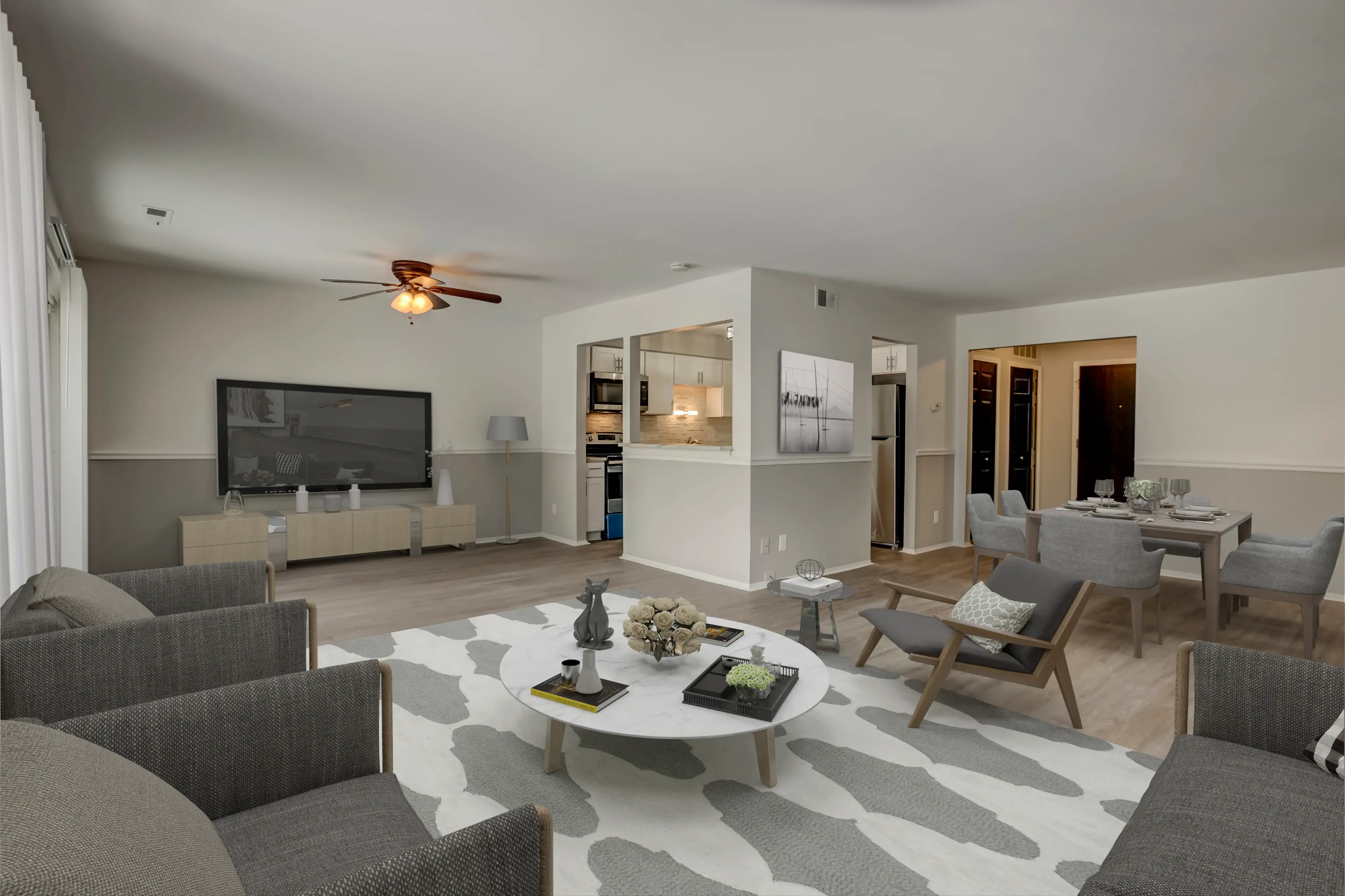 z on fourteen staged living room in luxury and prominent farmington hills