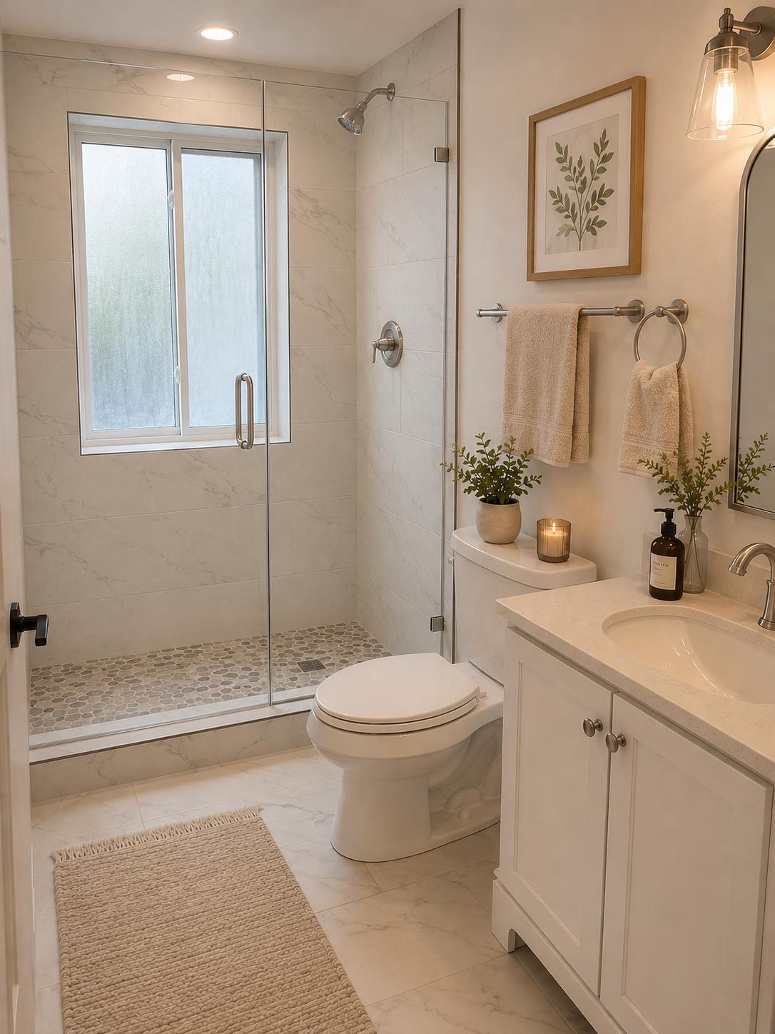 Bathroom with glass shower
