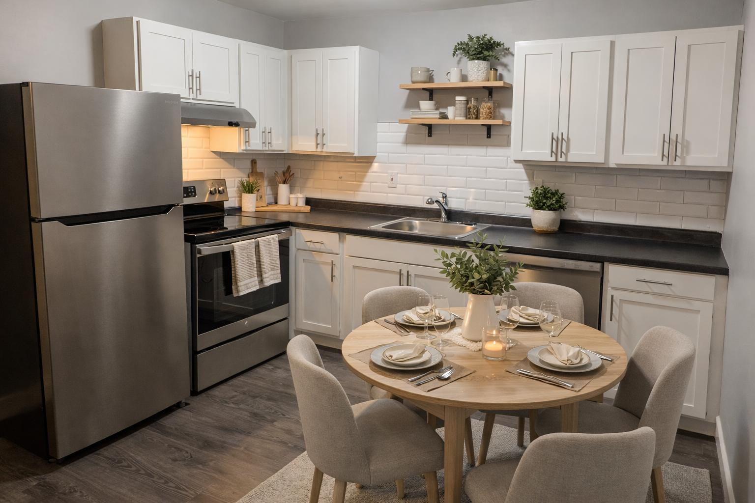 Kitchen with dining table